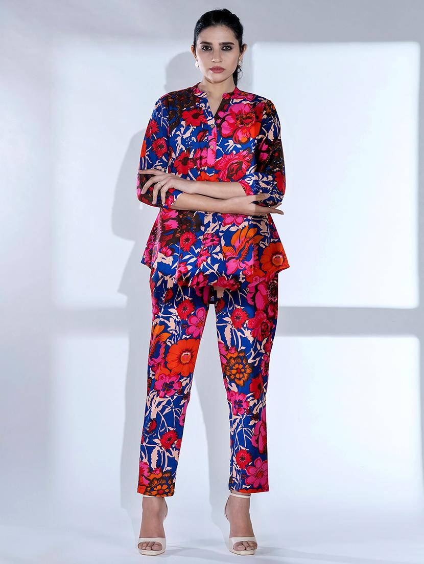 women three quarter sleeve ethnic co ord set - 21766737 - Standard Image - 1
