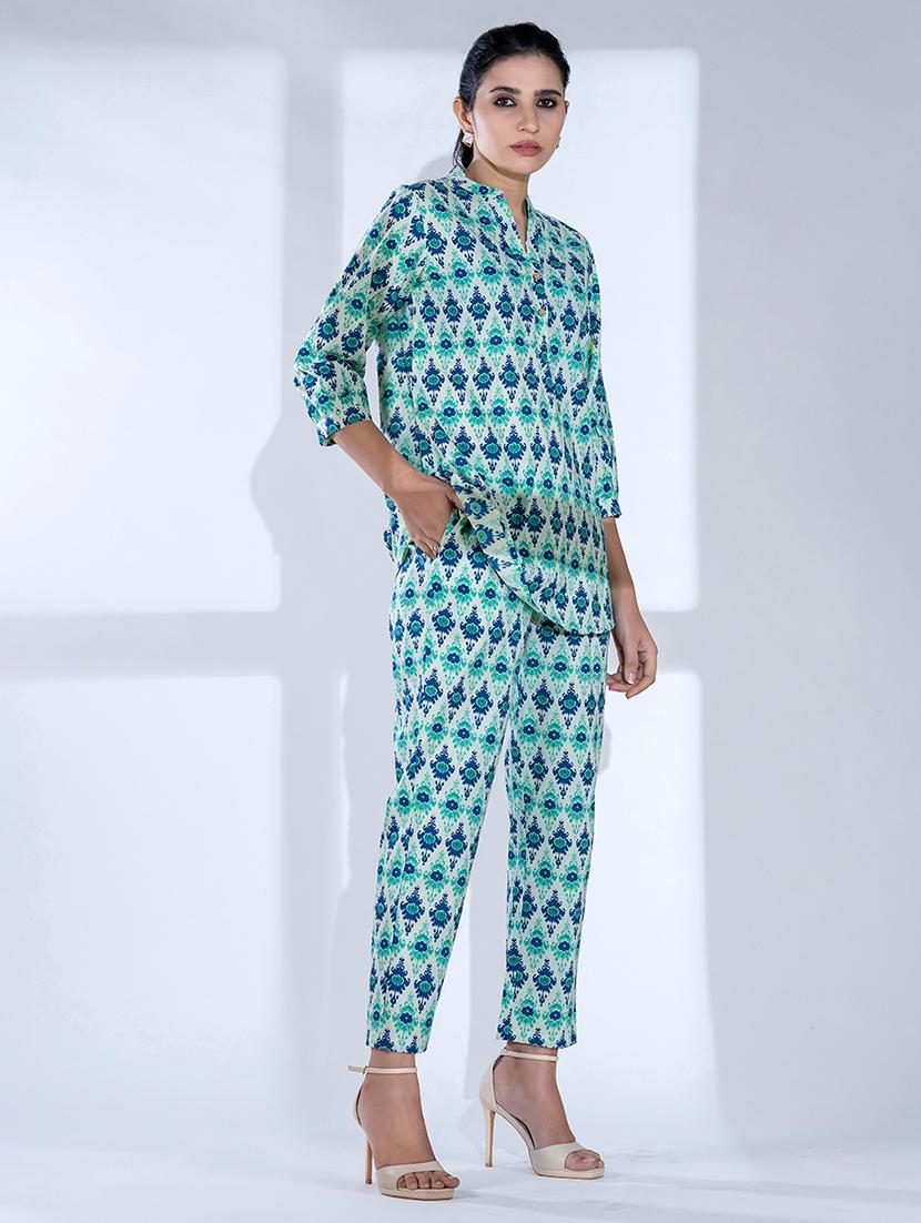 women three quarter sleeve ethnic co ord set - 21766738 - Standard Image - 1
