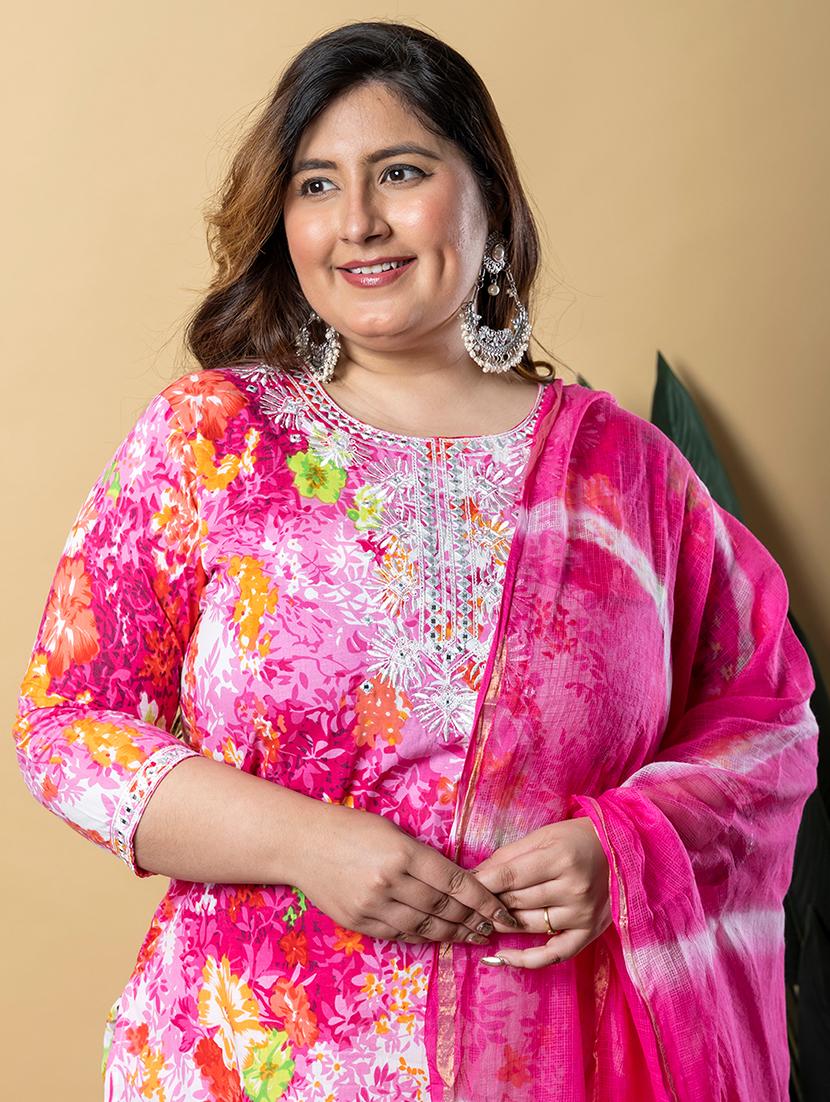 women three quarter sleeve kurta pant with dupatta set - 21766893 - Standard Image - 4