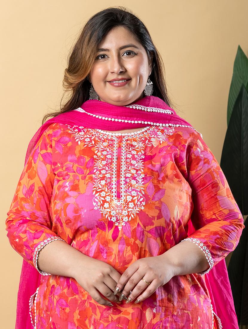 women three quarter sleeve kurta pant with dupatta set - 21766894 - Standard Image - 4