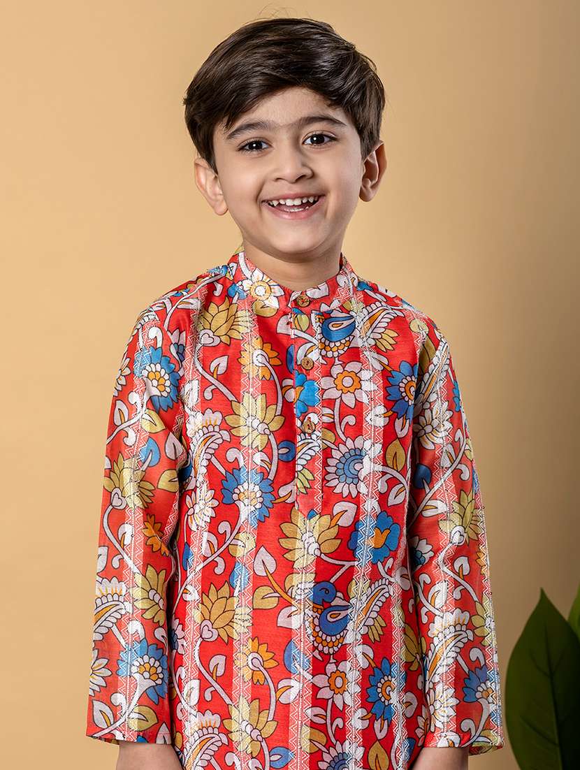 boys printed long sleeves kurta pyjama set - 21766954 -  Standard Image - 4