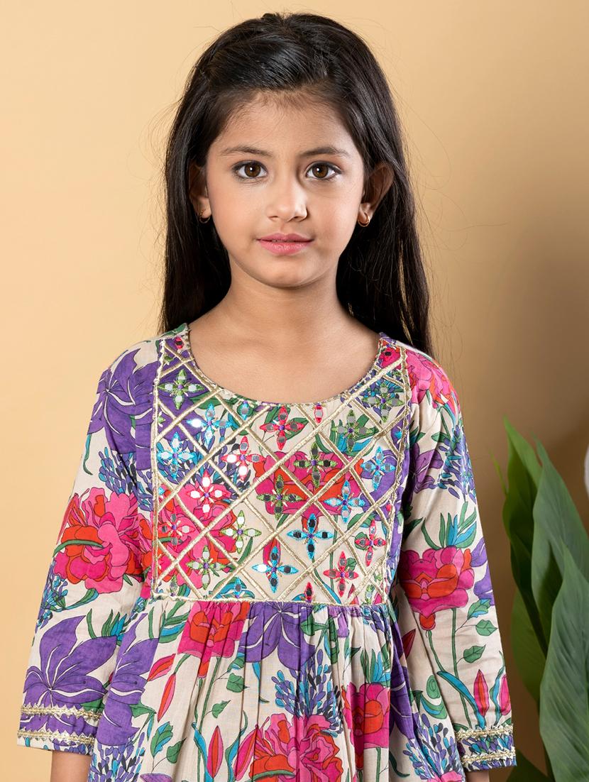 girls three quarter sleeve kurta sharara set - 21766984 - Standard Image - 4