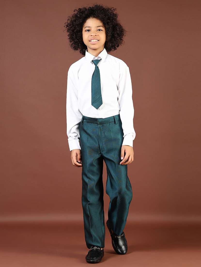 boys solid long sleeve three piece suit set - 21767042 -  Standard Image - 1