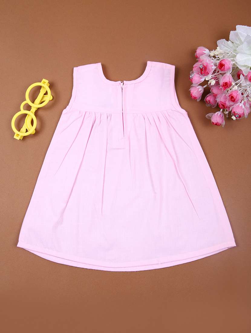 girls embroidered round neck sleeveless frock - 21767076 -  Standard Image - 1