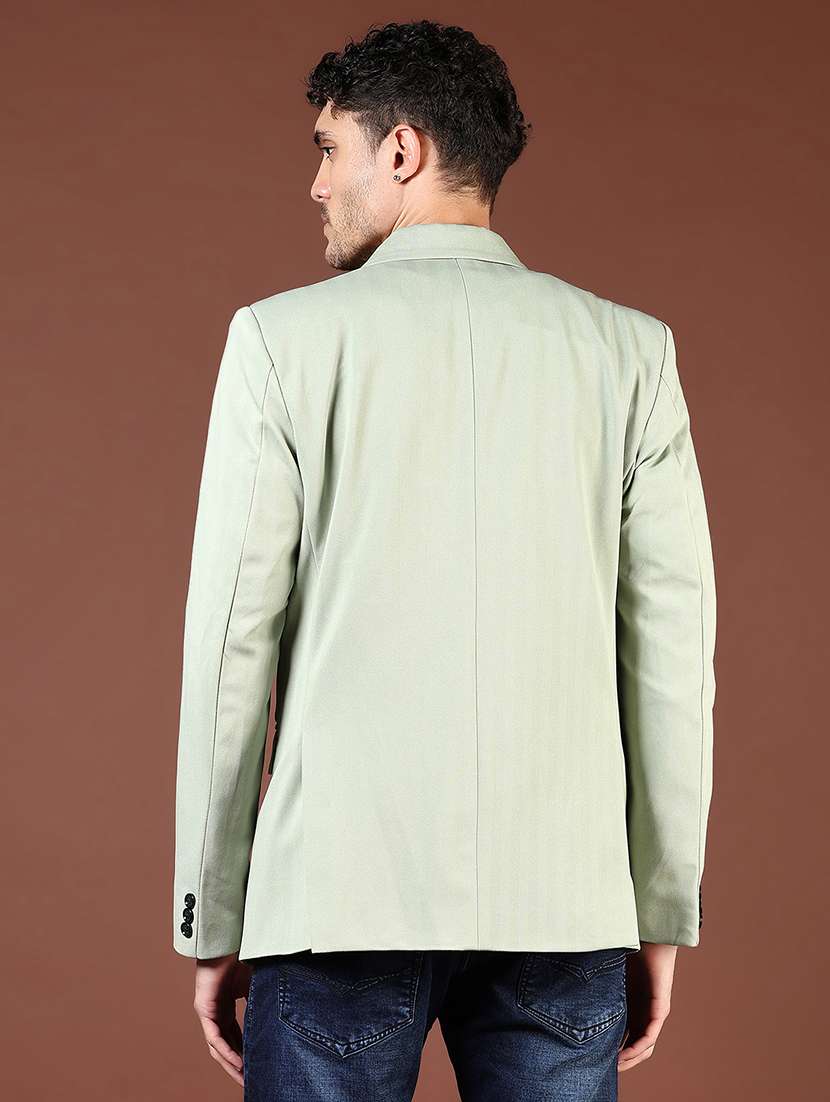 men solid long sleeve lapel collar blazer - 21767106 - Standard Image - 4