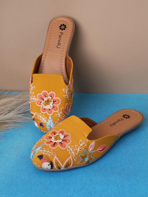 women embroidered slip on mule - 21767607 - Standard Image - 0