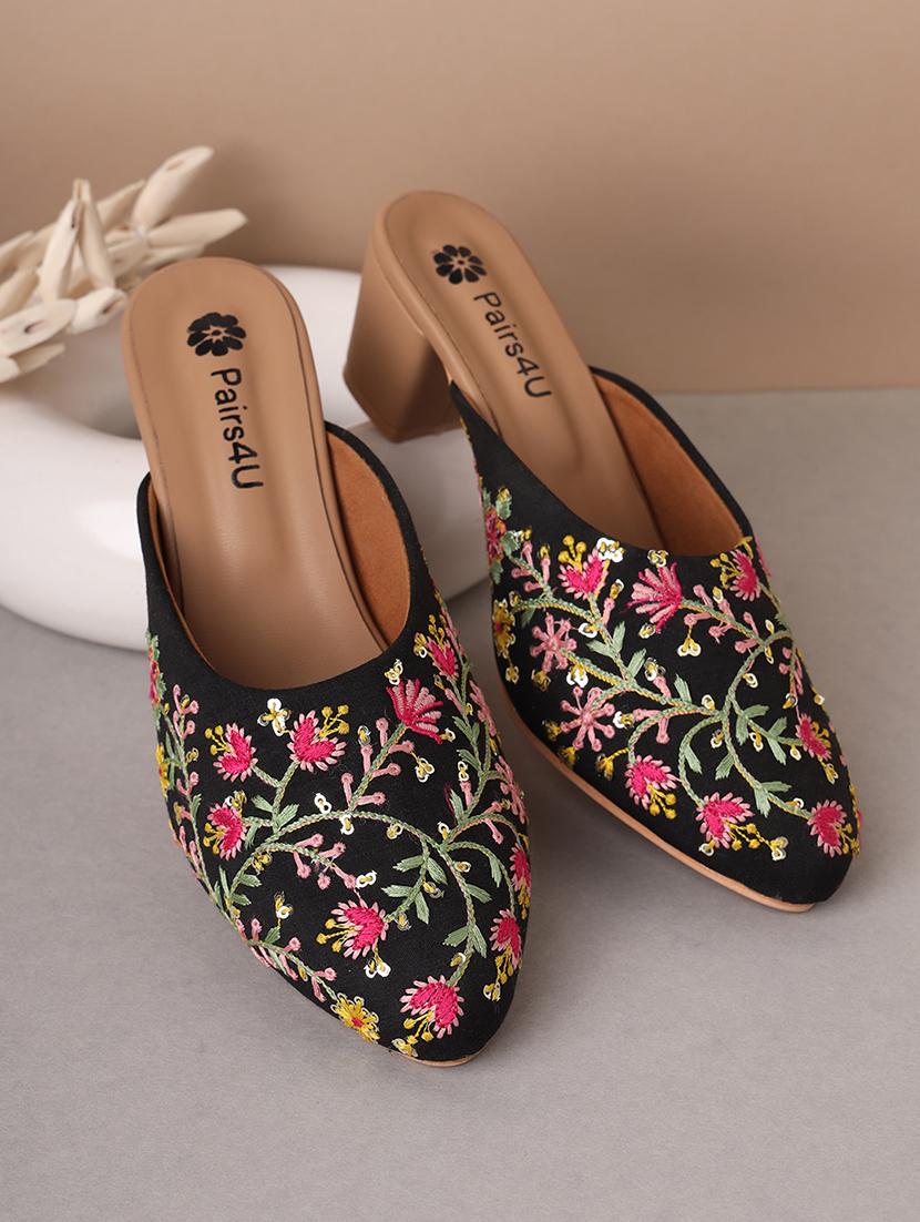 women embroidered slip on mules - 21767620 -  Zoom Image - 0