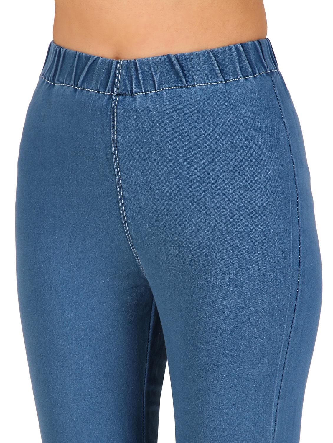women solid high rise denim jegging - 21767673 - Standard Image - 4
