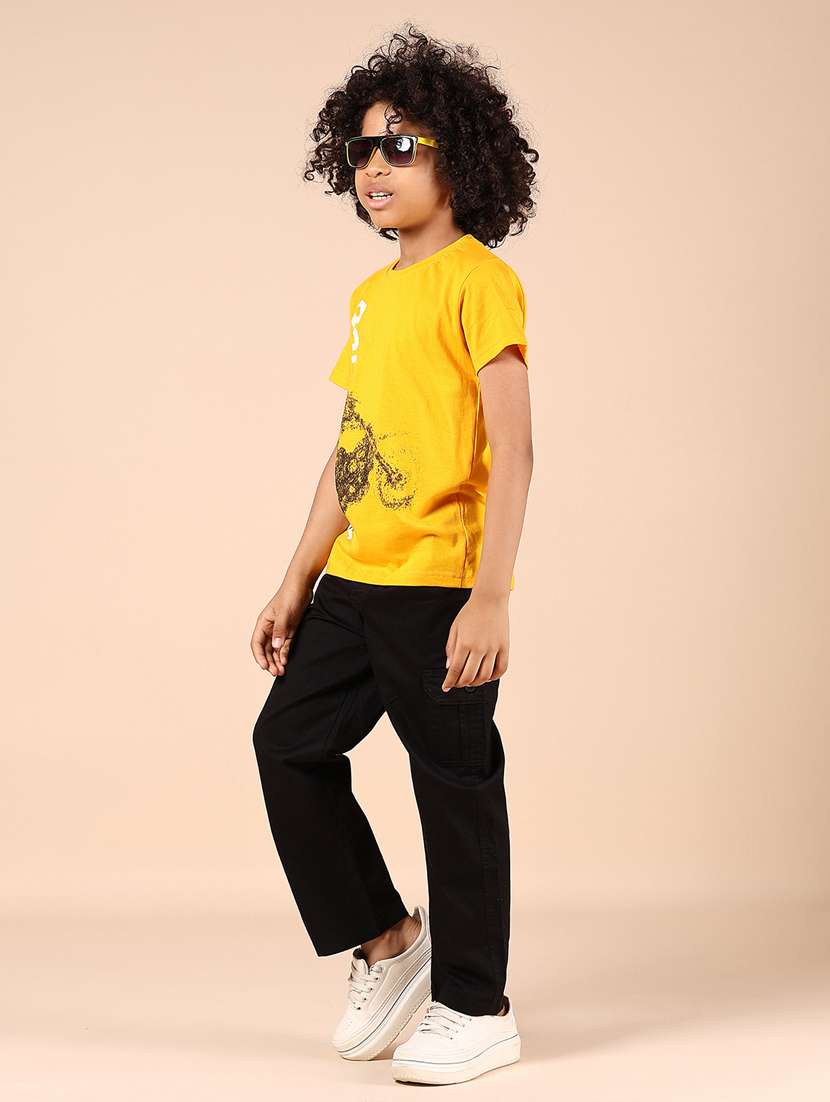 boys solid mid rise cargo - 21767690 -  Standard Image - 4