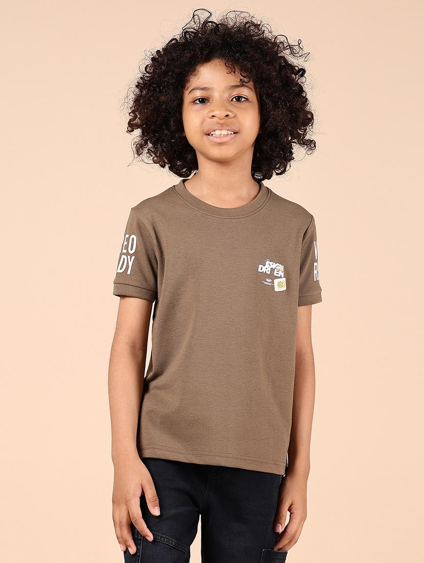 boys front & back printed round neck t-shirt - 21767695 - Standard Image - 1