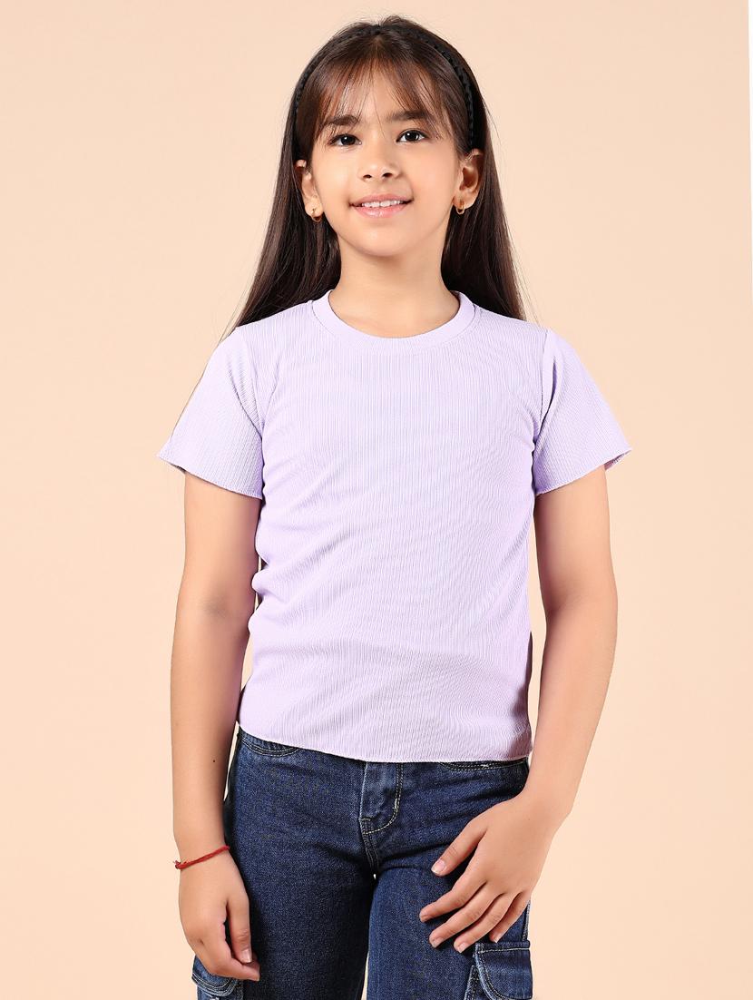 girls lavender short sleeve top - 21767696 - Standard Image - 1