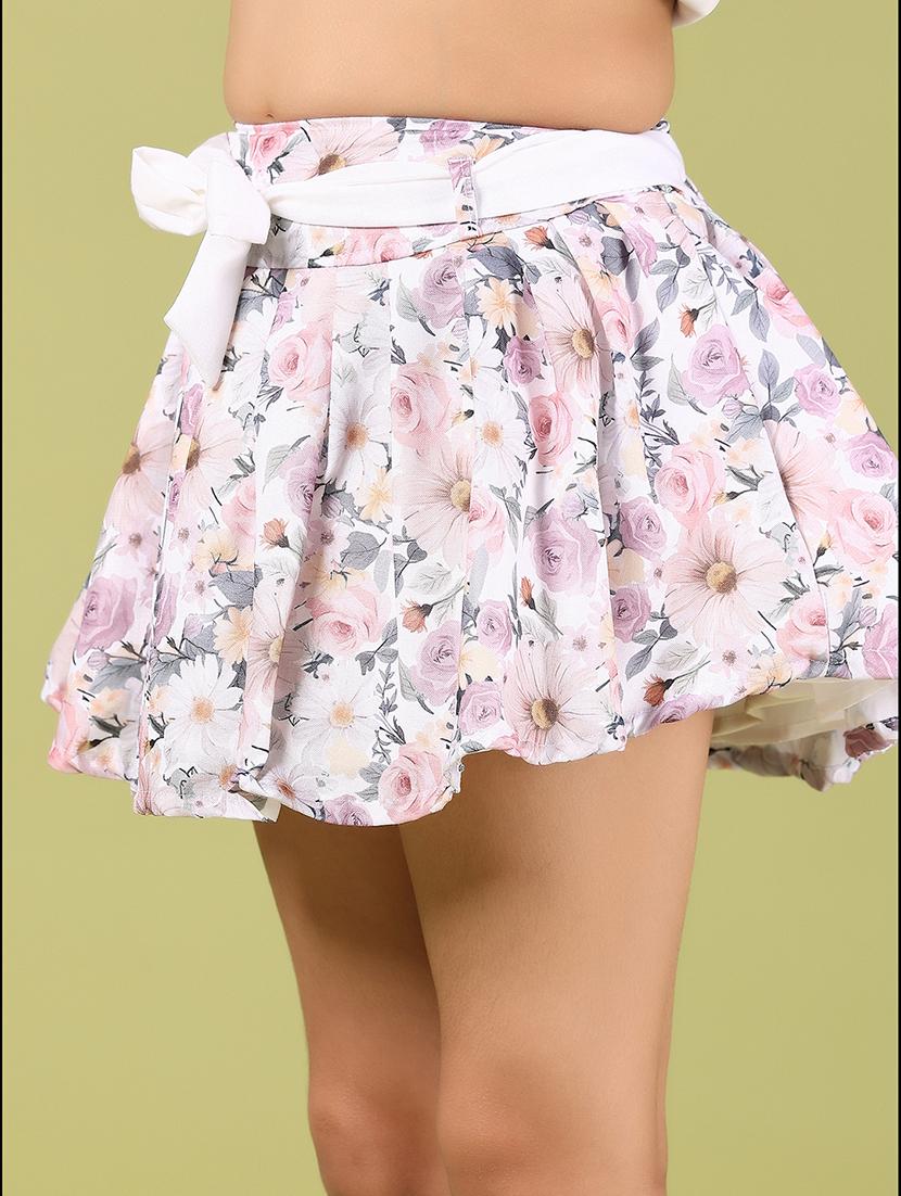 girls floral printed skirt & top co-ord set - 21767698 - Standard Image - 4