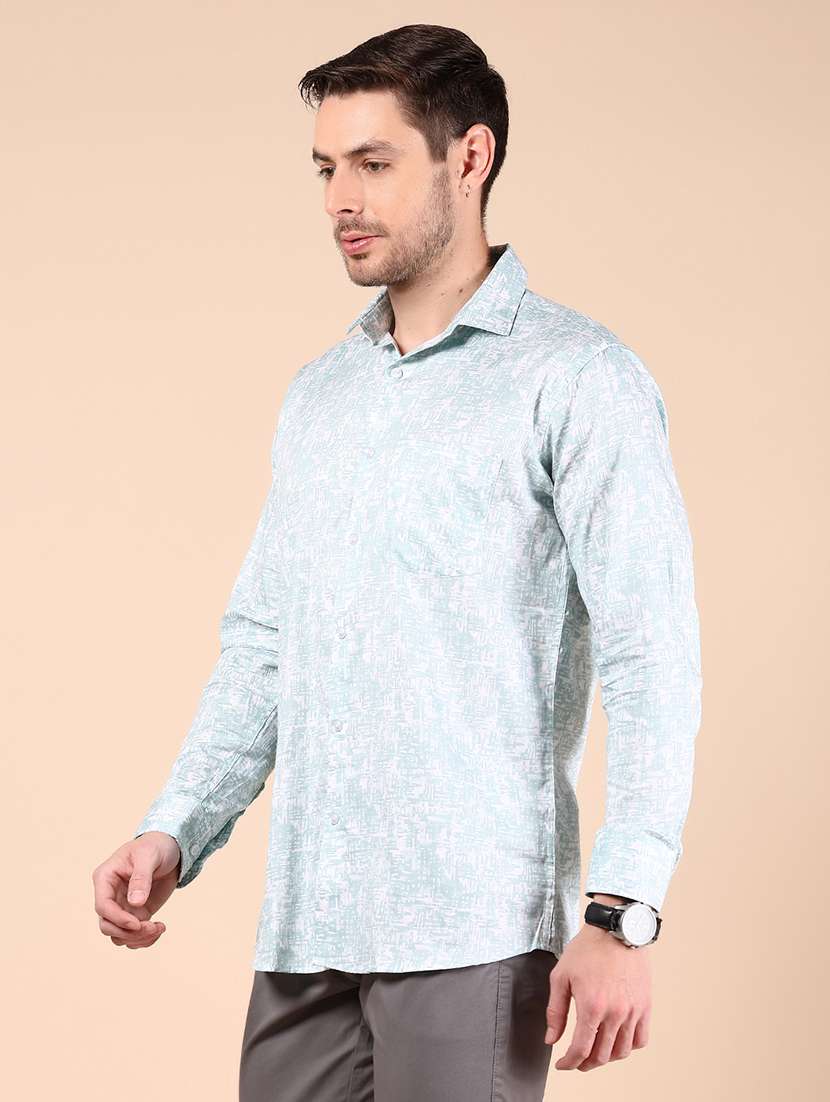 men printed long sleeve regular fit casual shirt - 21767708 - Standard Image - 1