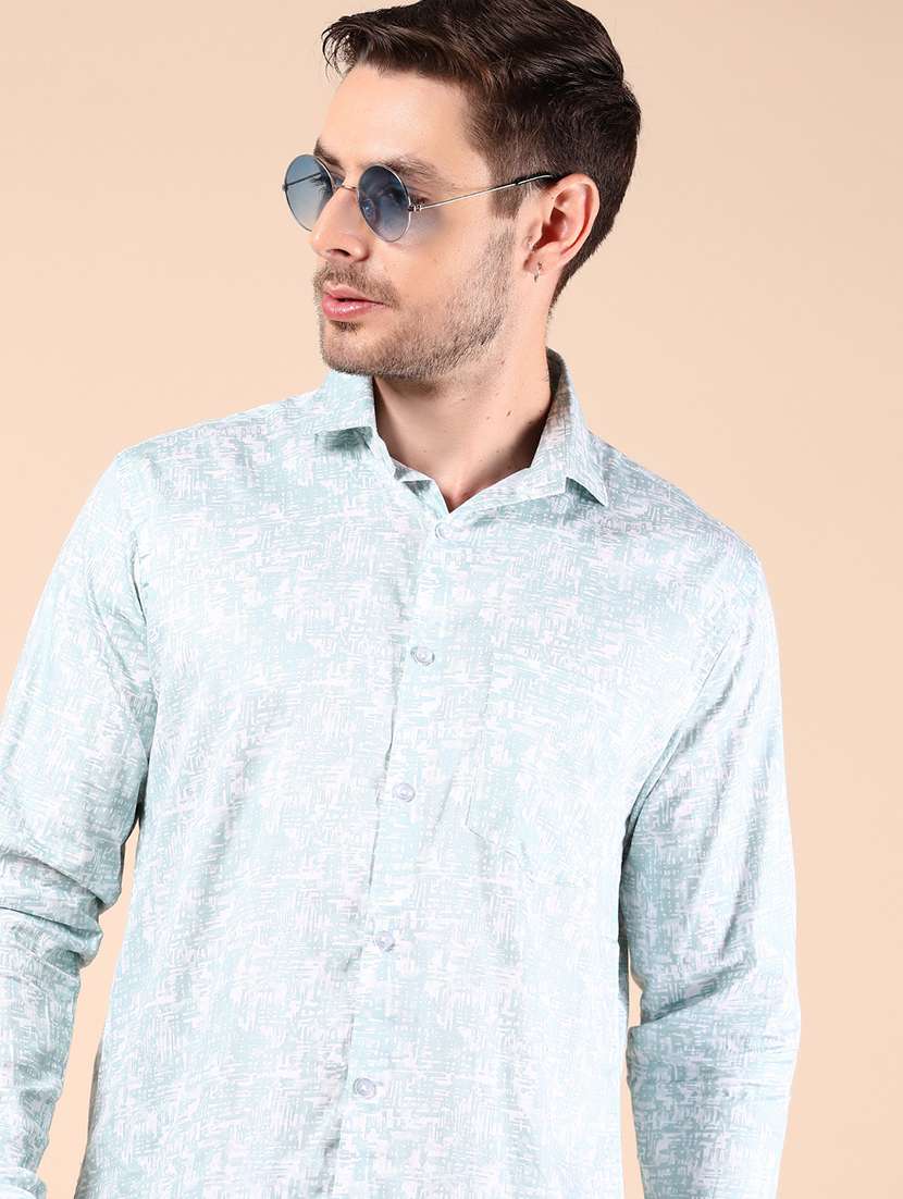 men printed long sleeve regular fit casual shirt - 21767708 - Standard Image - 4