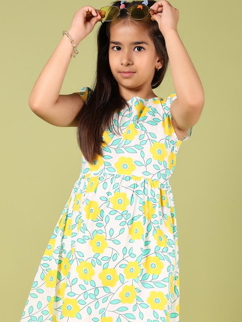 girls printed round neck frock - 21767719 - Standard Image - 4