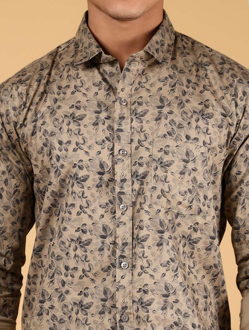 men printed long sleeve regular fit casual shirt - 21767724 -  Standard Image - 4