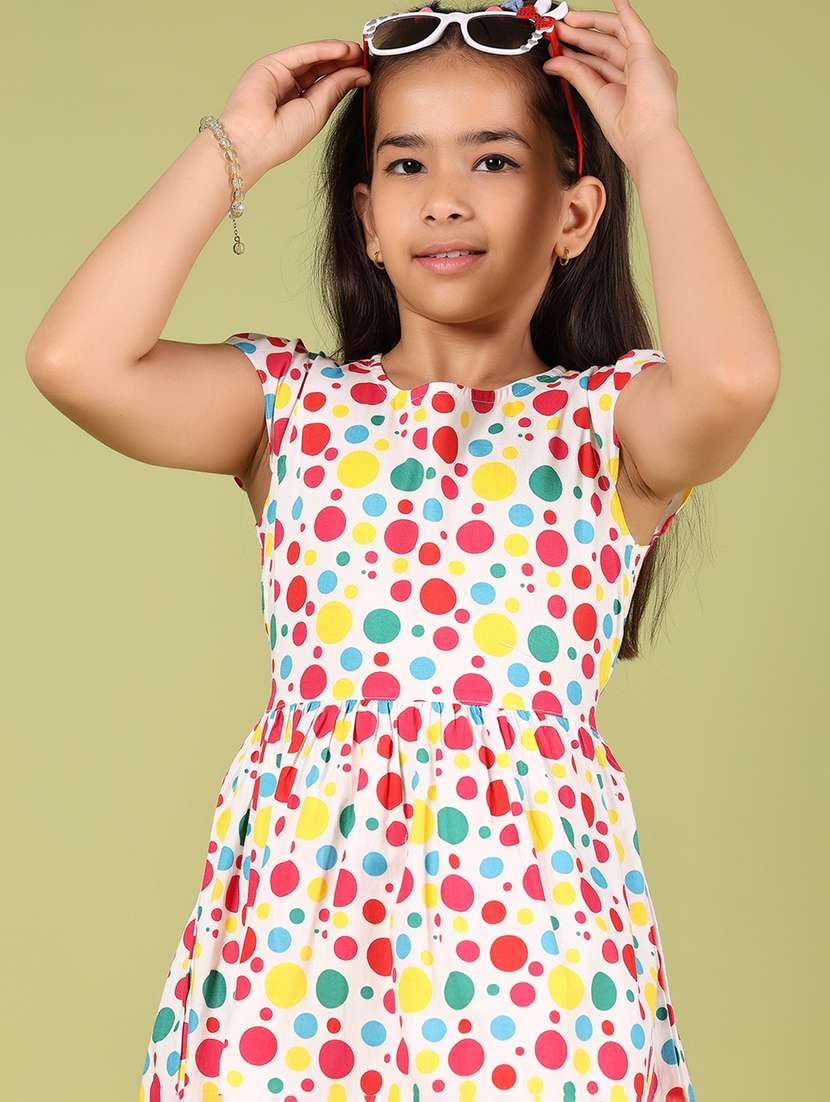 girls polka doted round neck sleeveless frock - 21767862 -  Standard Image - 4