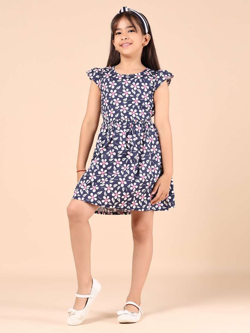 girls floral printed puff sleeves frock - 21767863 -  Standard Image - 1