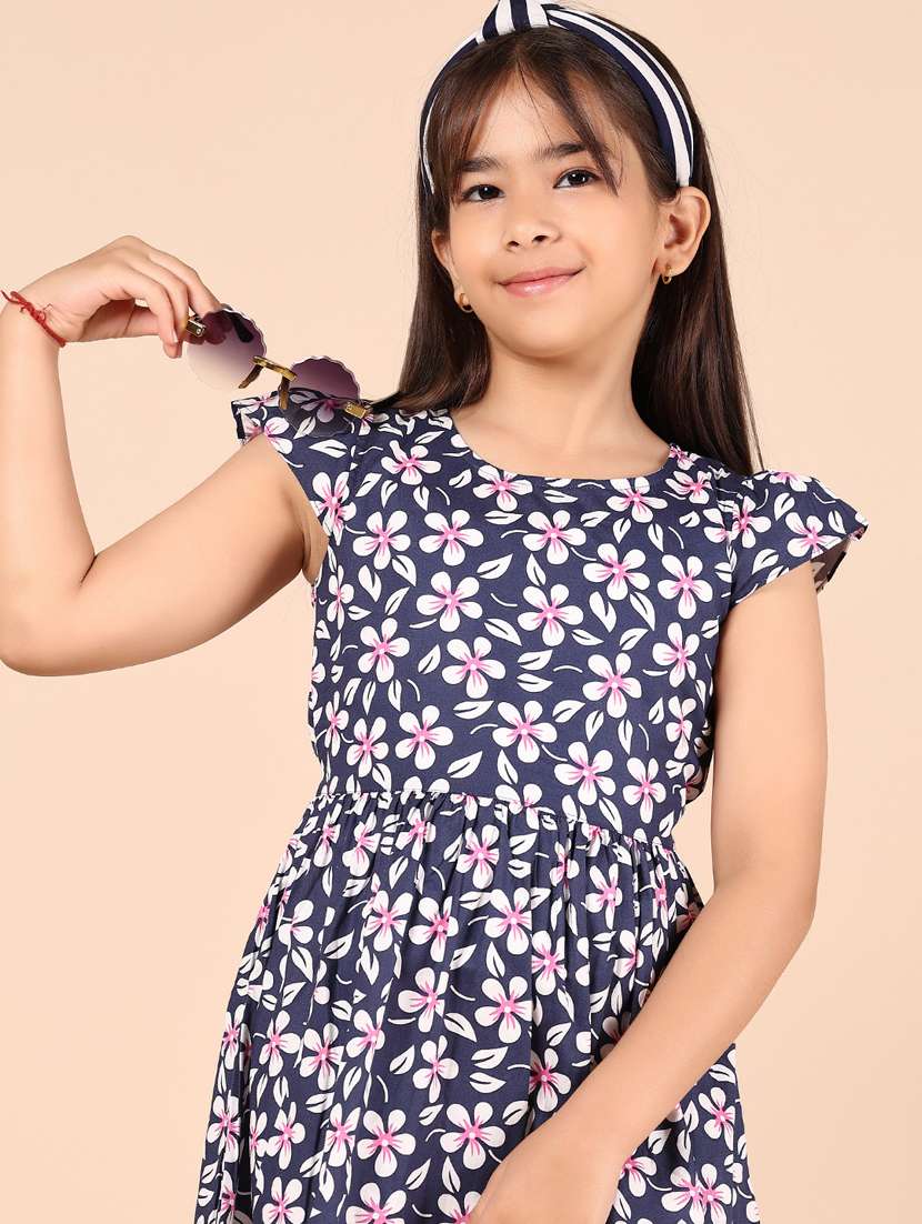 girls floral printed puff sleeves frock - 21767863 -  Standard Image - 4