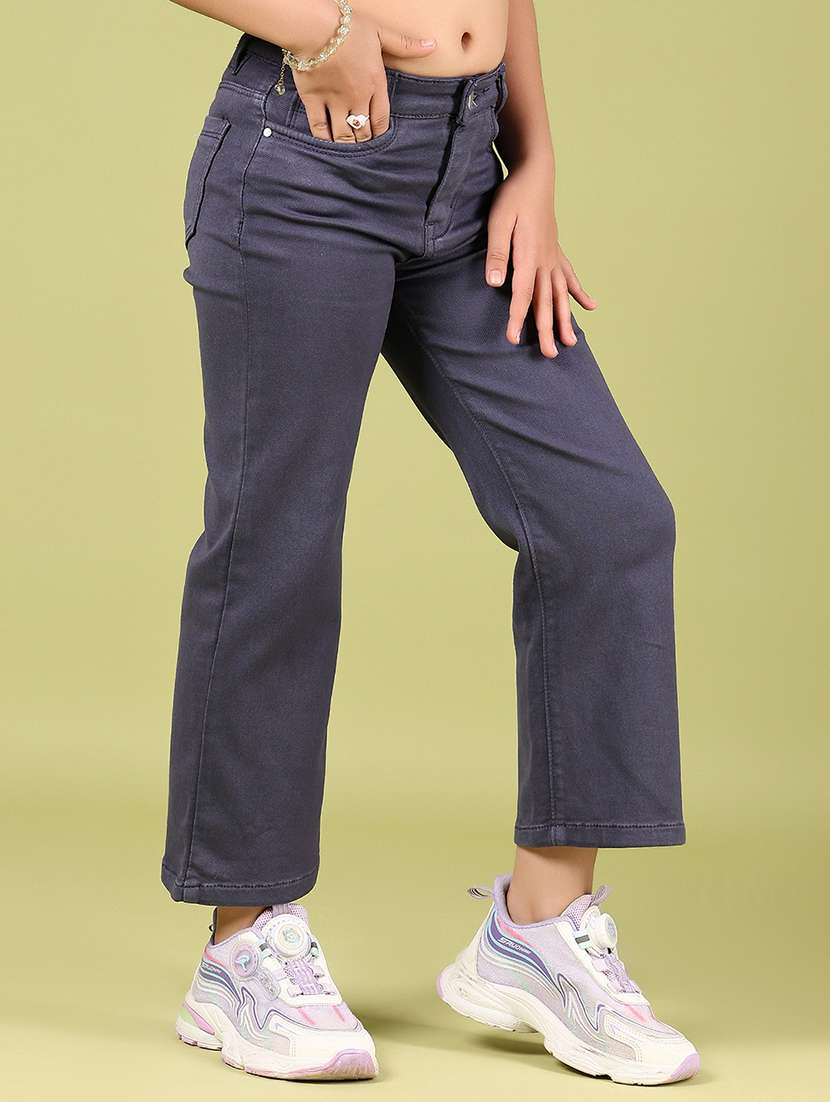 girls solid mid rise straight fit jean - 21767888 -  Standard Image - 1