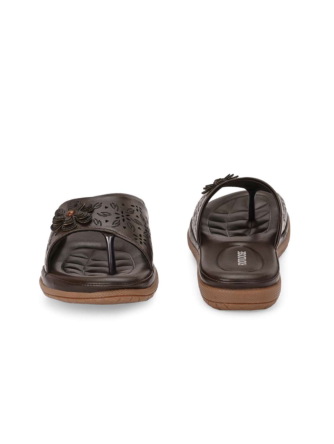 women cutwork detailed toe separator flats - 21767953 -  Standard Image - 4