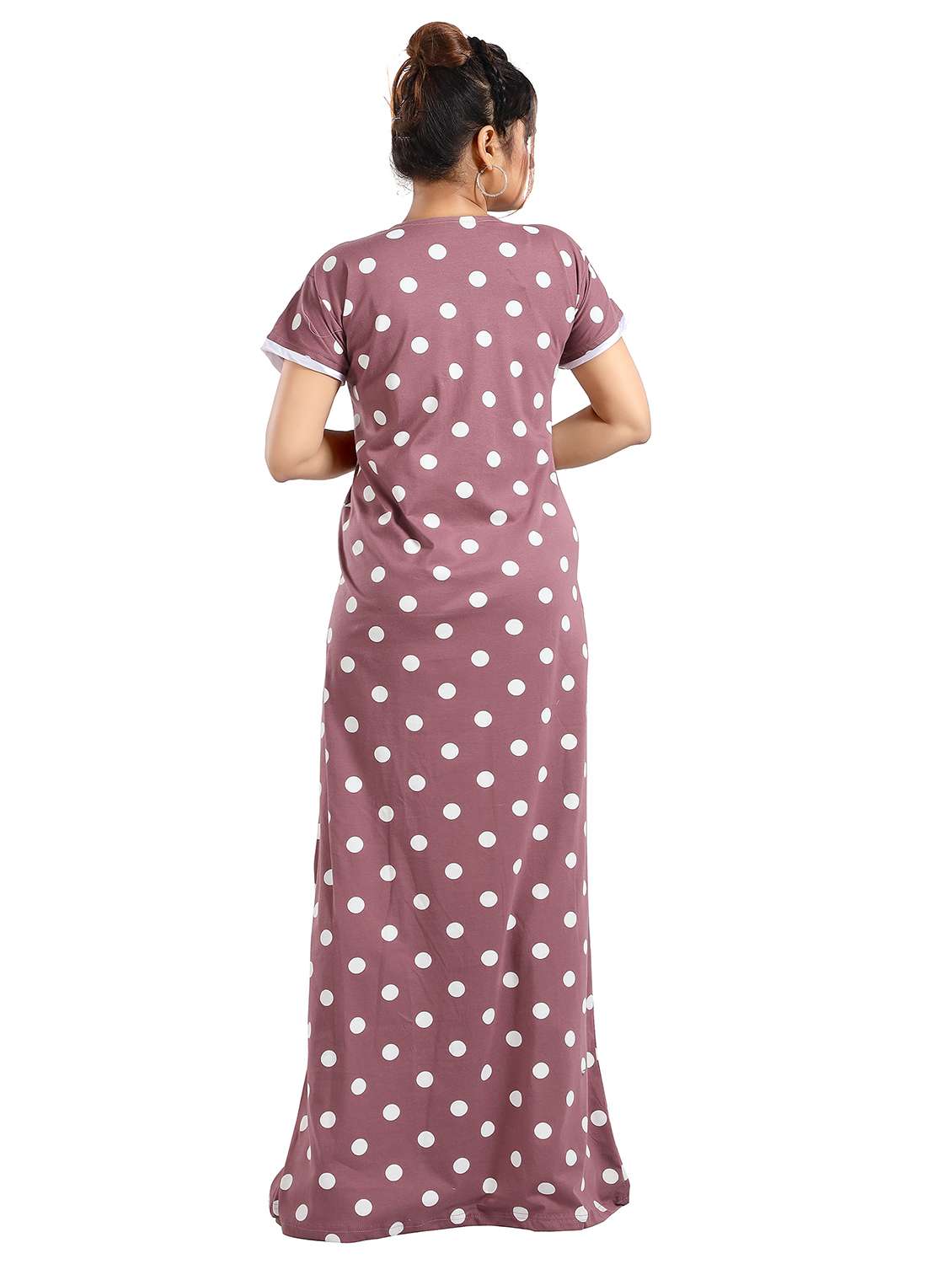 women printed short sleeves nighty - 21768017 -  Standard Image - 1