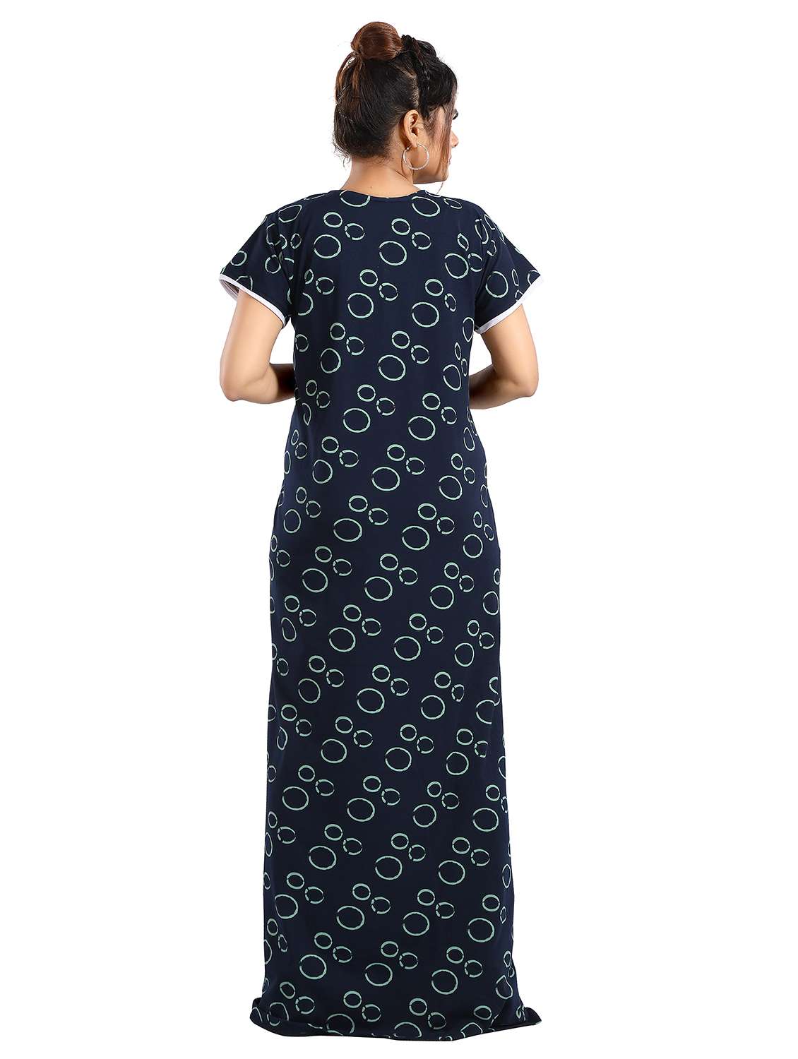 women printed short sleeves nighty - 21768018 -  Standard Image - 1