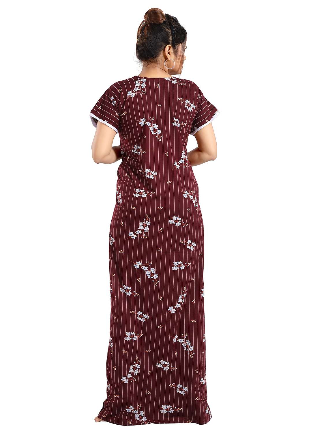 women printed short sleeves nighty - 21768022 -  Standard Image - 1