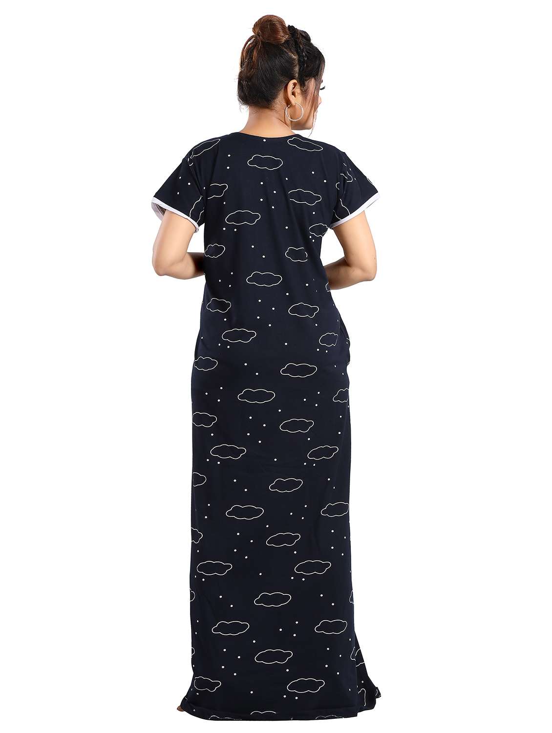 women printed short sleeves nighty - 21768023 -  Standard Image - 1