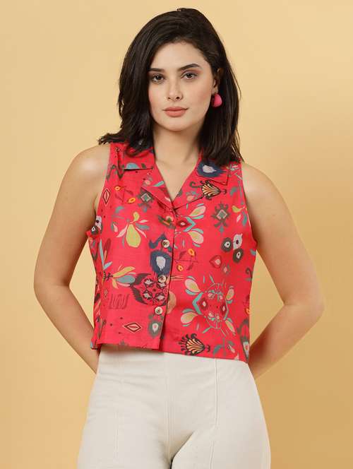 women red floral printed sleeveless top - 21768060 -  Standard Image - 0