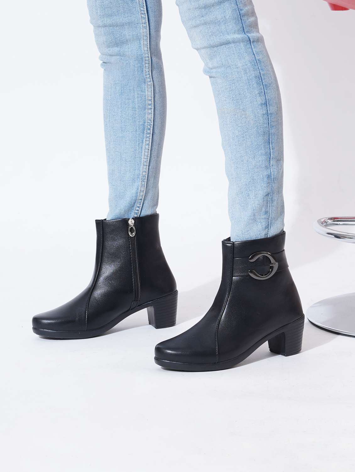 women solid slipn on ankle boots - 21768072 -  Standard Image - 4