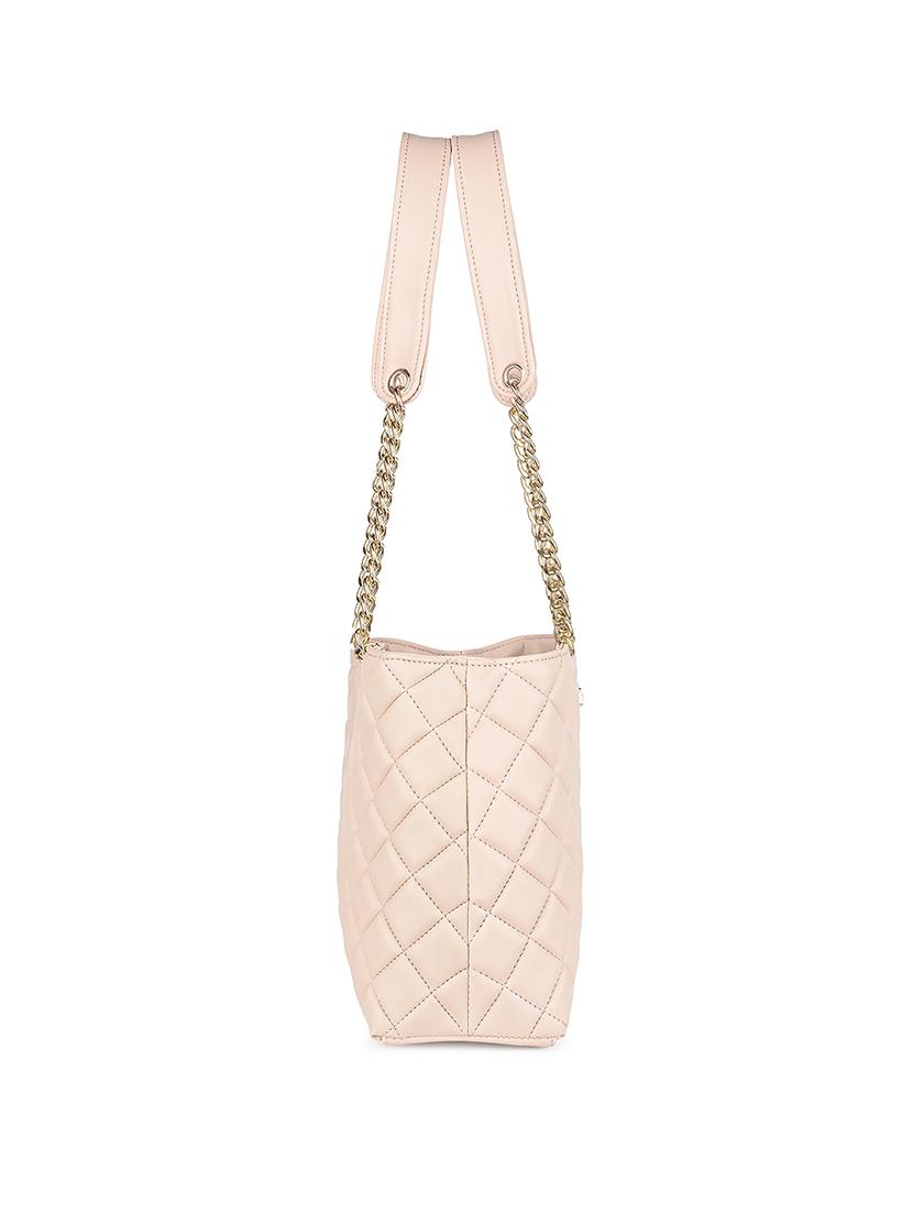 women beige textured handbag - 21768091 - Standard Image - 4