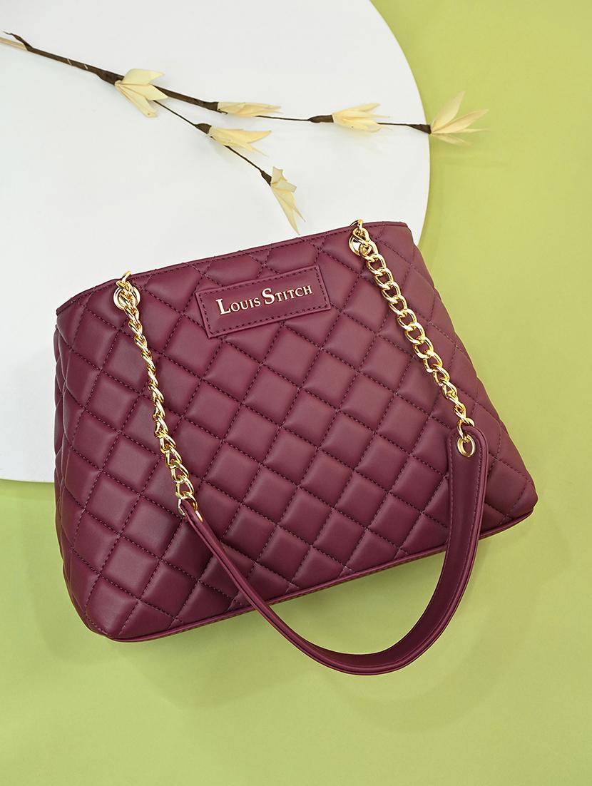 women maroon textured handbag - 21768092 -  Zoom Image - 0