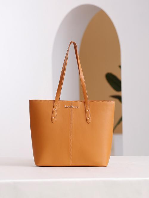 women tan solid handbag - 21768094 - Standard Image - 0