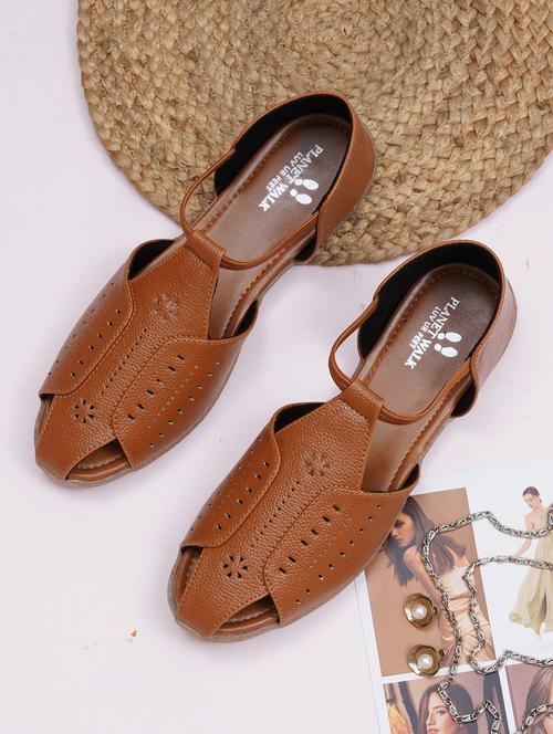 women tan closed back sandal - 21768144 -  Standard Image - 0