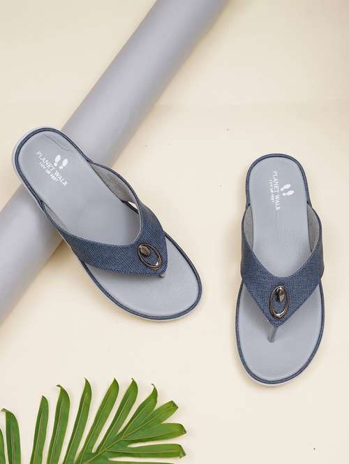 women navy blue toe separator flip flop - 21768149 -  Standard Image - 0