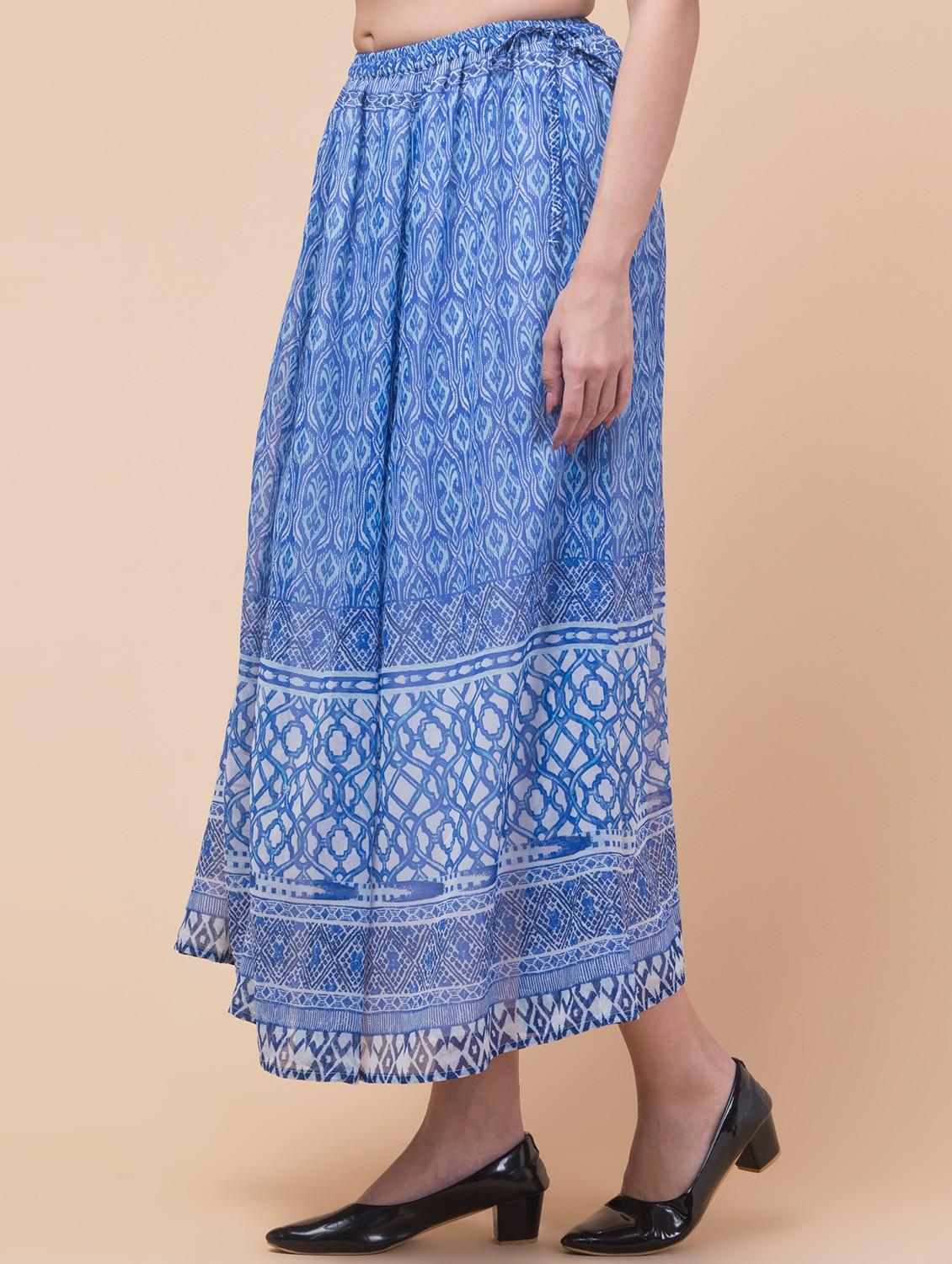women printed mid rise flared skirt - 21768161 - Standard Image - 1