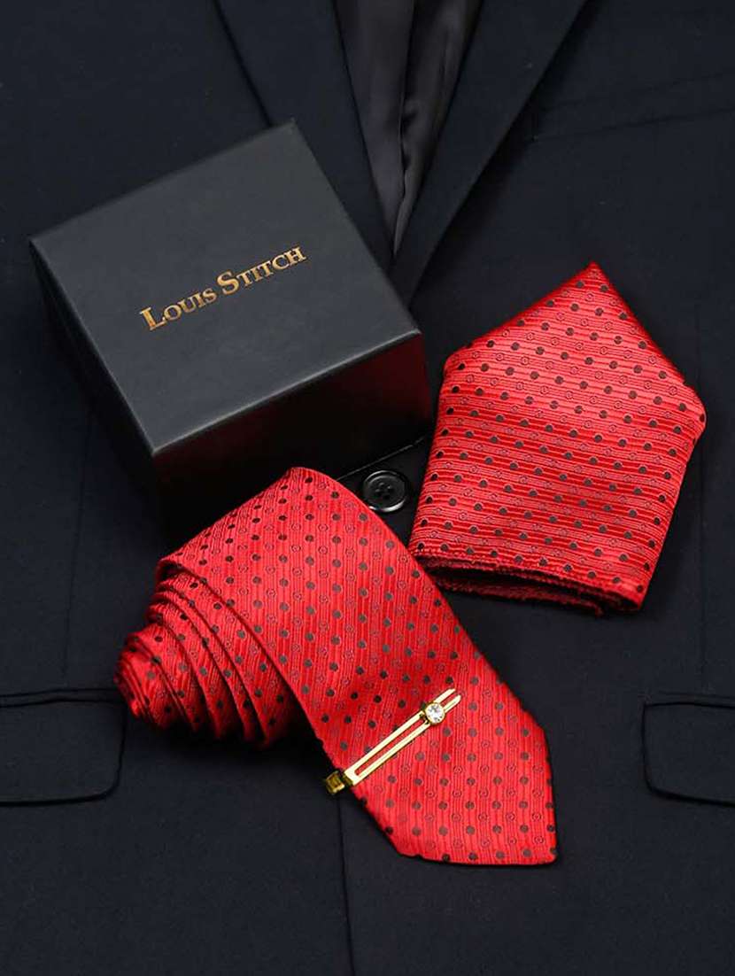 men silk cufflink & tie pin set