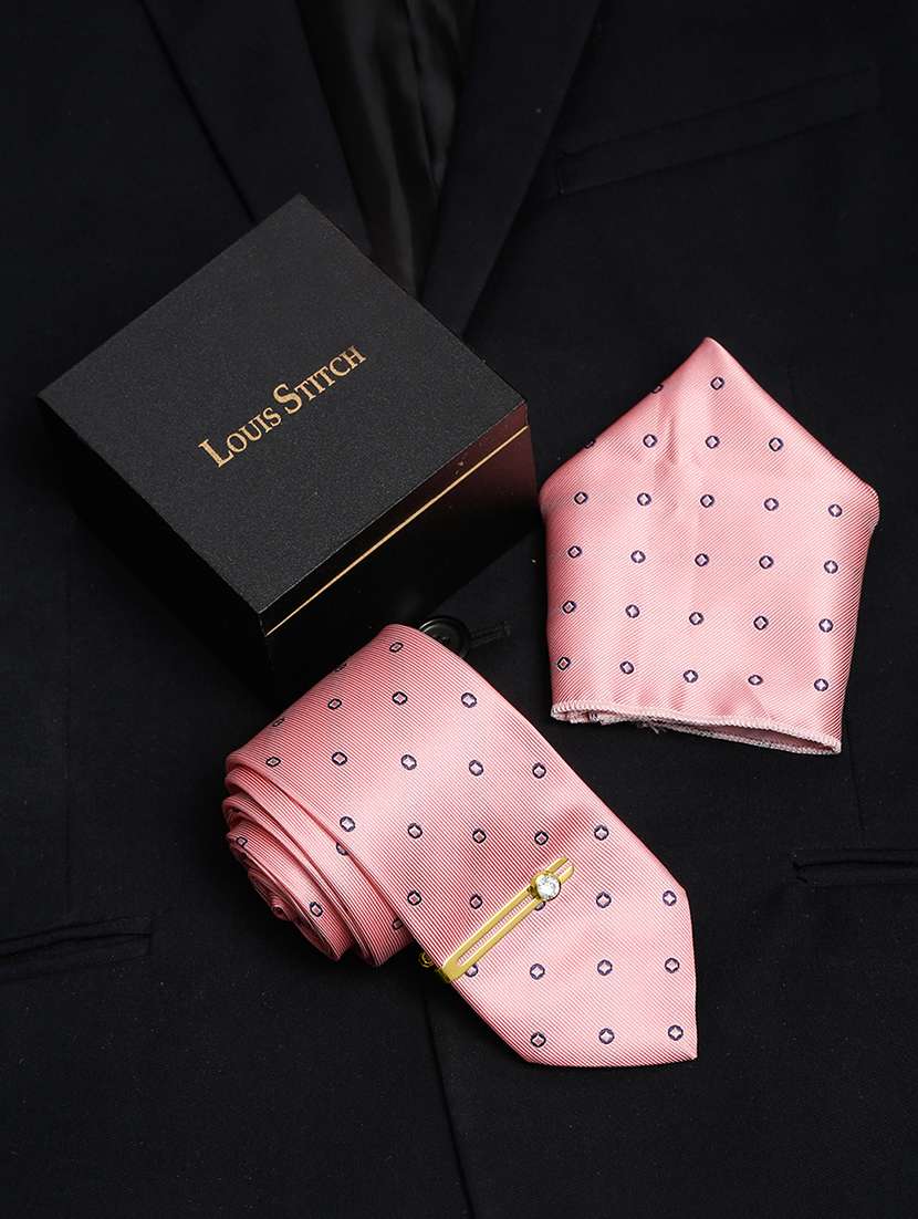 men silk cufflink & tie pin set
