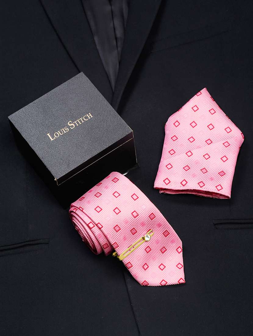 men silk cufflink & tie pin set