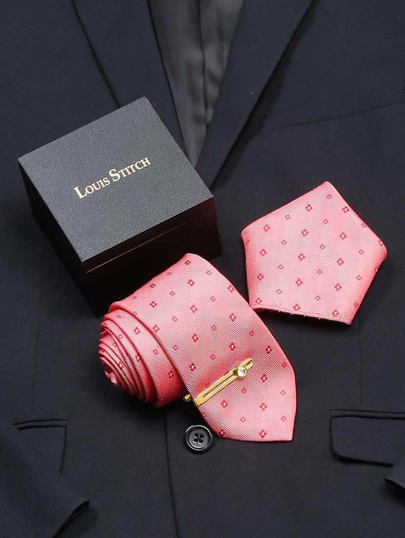 men silk cufflink & tie pin set