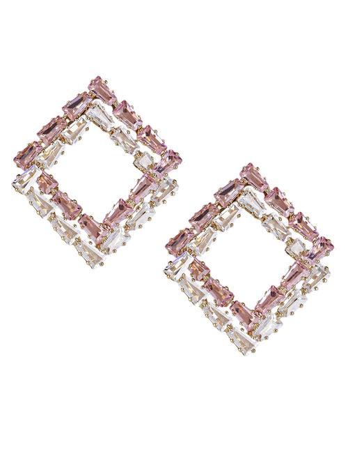 studs pink alloy earrings party wear - 21774046 - Standard Image - 0