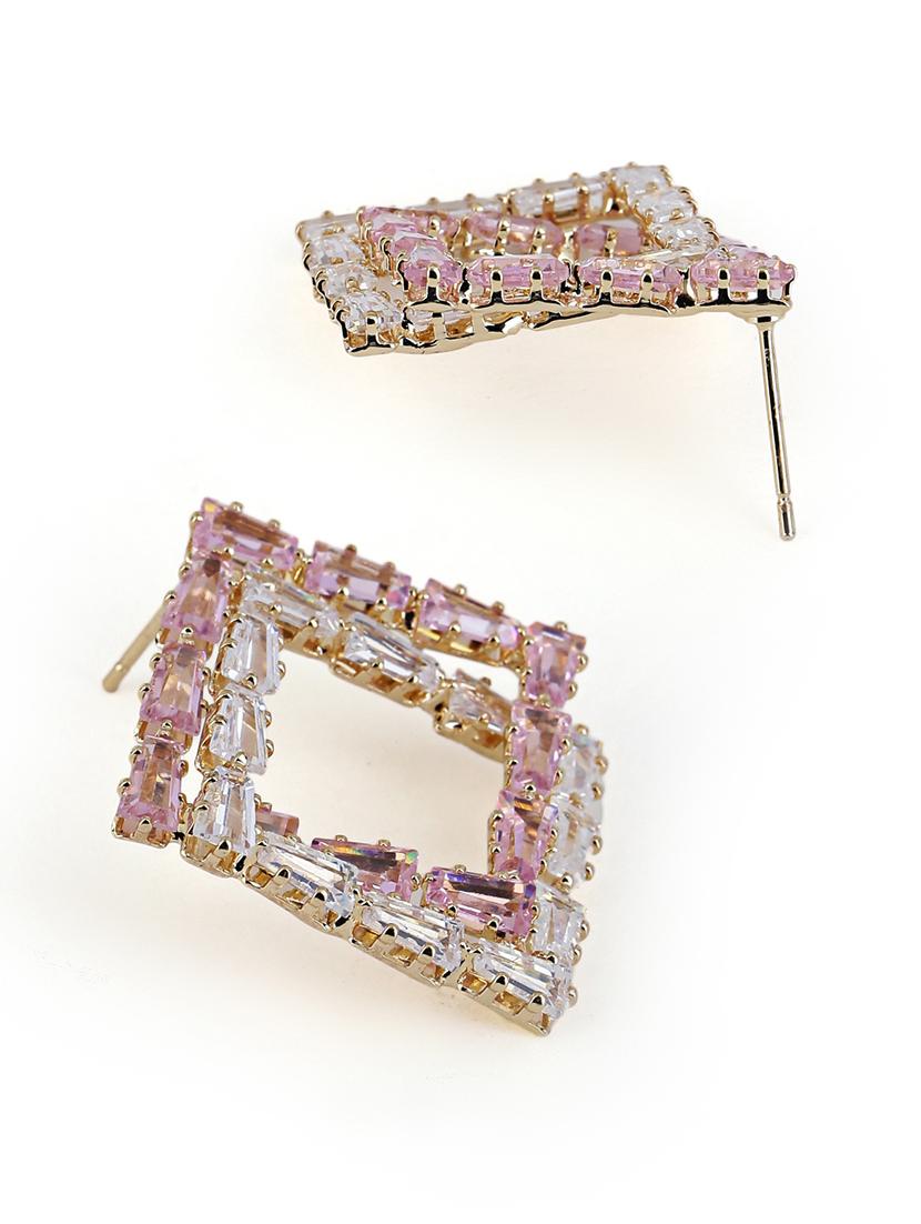 studs pink alloy earrings party wear - 21774046 - Standard Image - 1