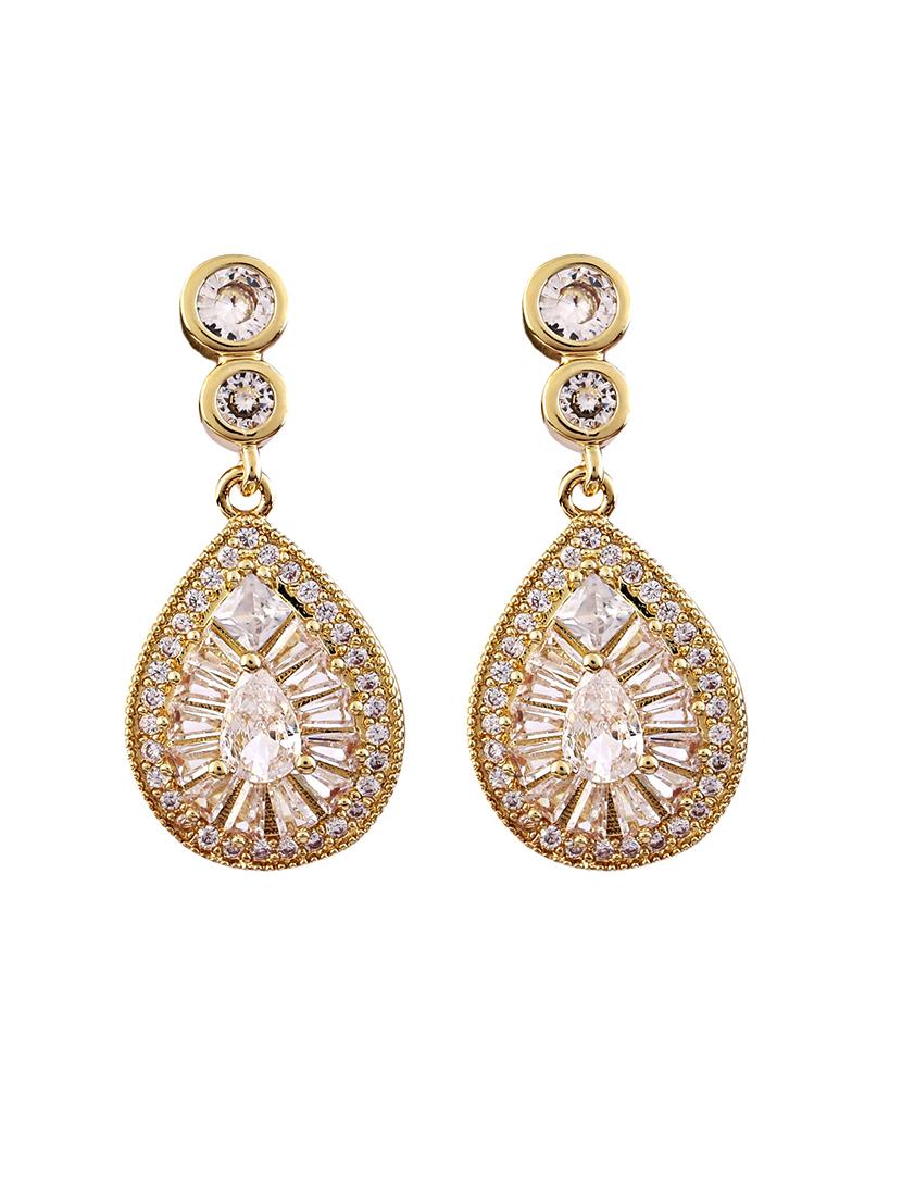 gold alloy party wear drop earring - 21774051 - Standard Image - 1