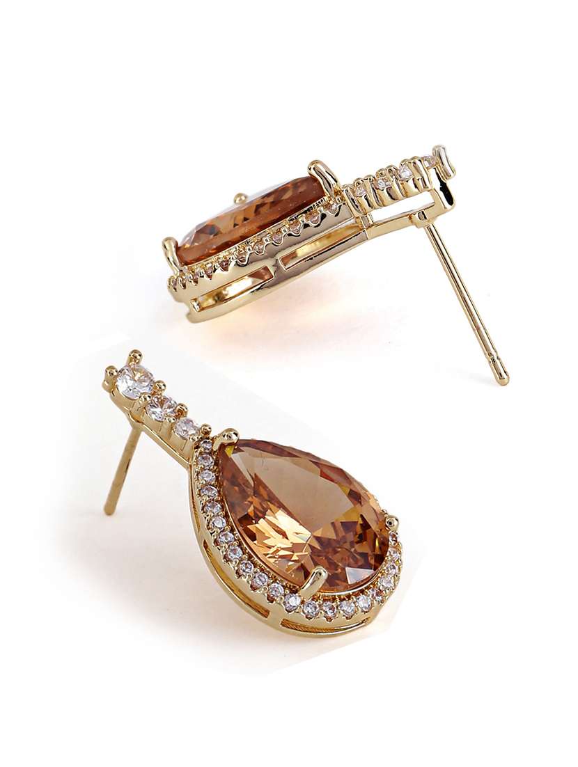 yellow alloy drop earring - 21774053 - Standard Image - 1