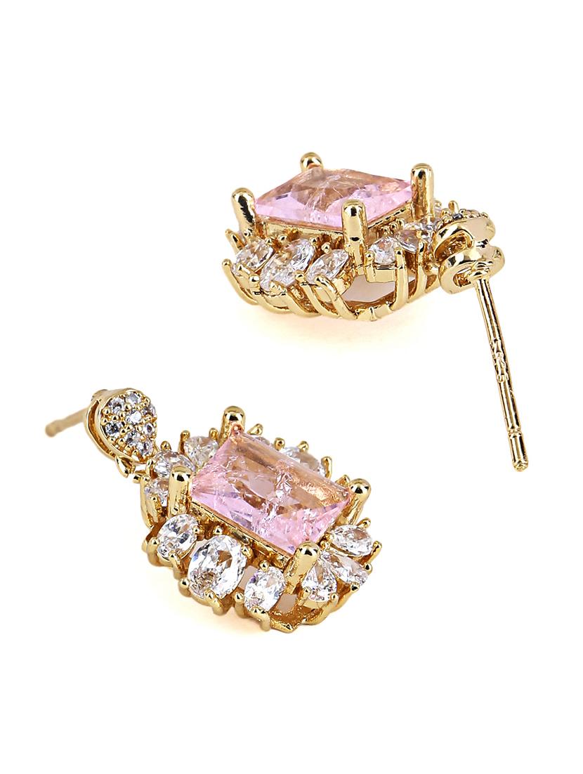 pink alloy studs earrings for party wear - 21774056 - Standard Image - 1