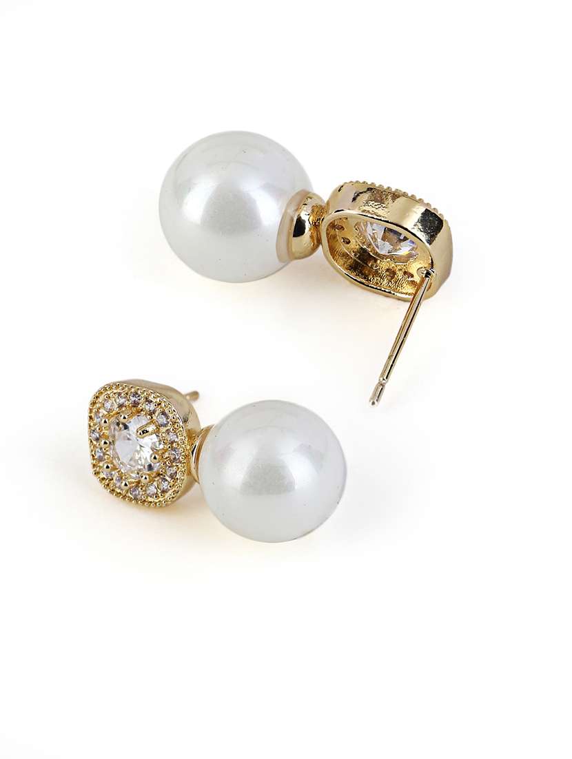 white alloy studs earring - 21774067 -  Standard Image - 1