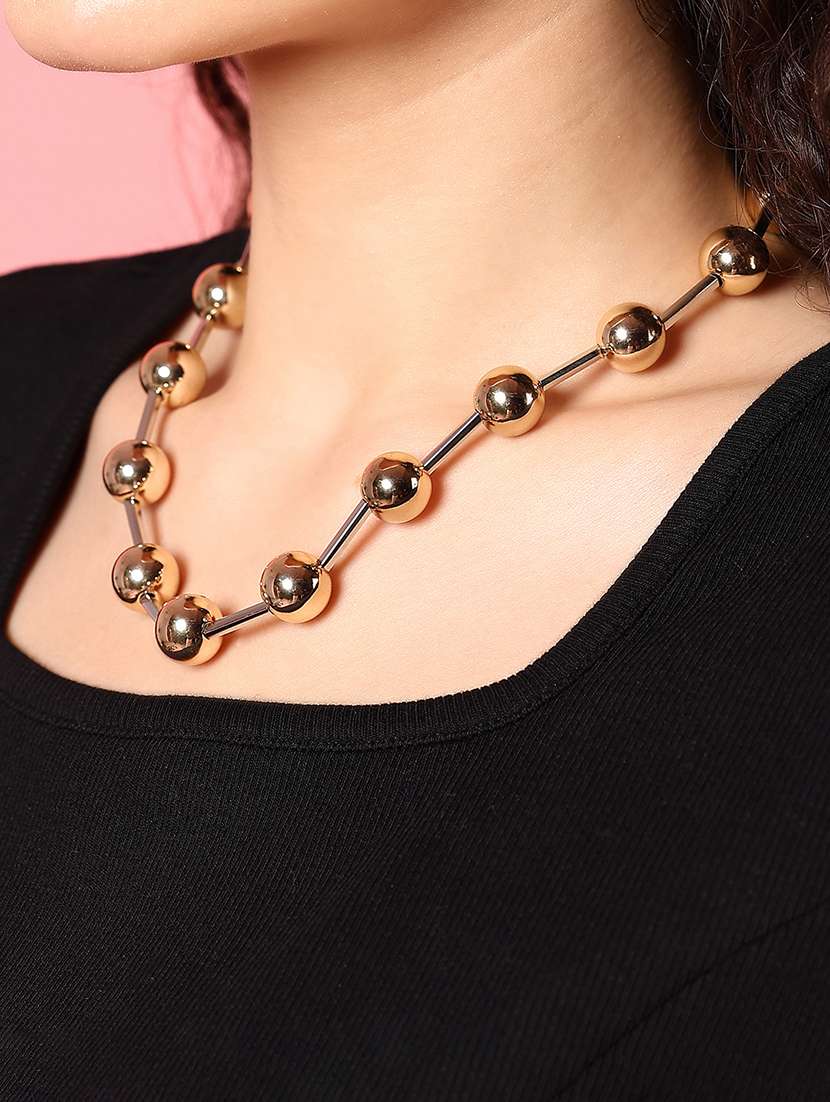 gold alloy party necklace - 21774106 -  Standard Image - 1