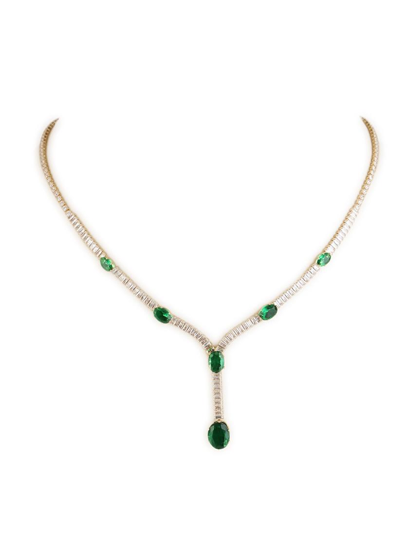 green necklace with earing set - 21774121 - Standard Image - 4