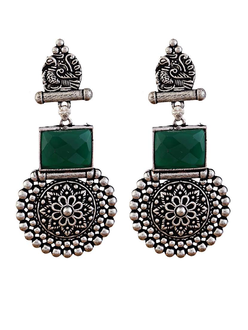 green alloy chandellier earring - 21775349 -  Standard Image - 1